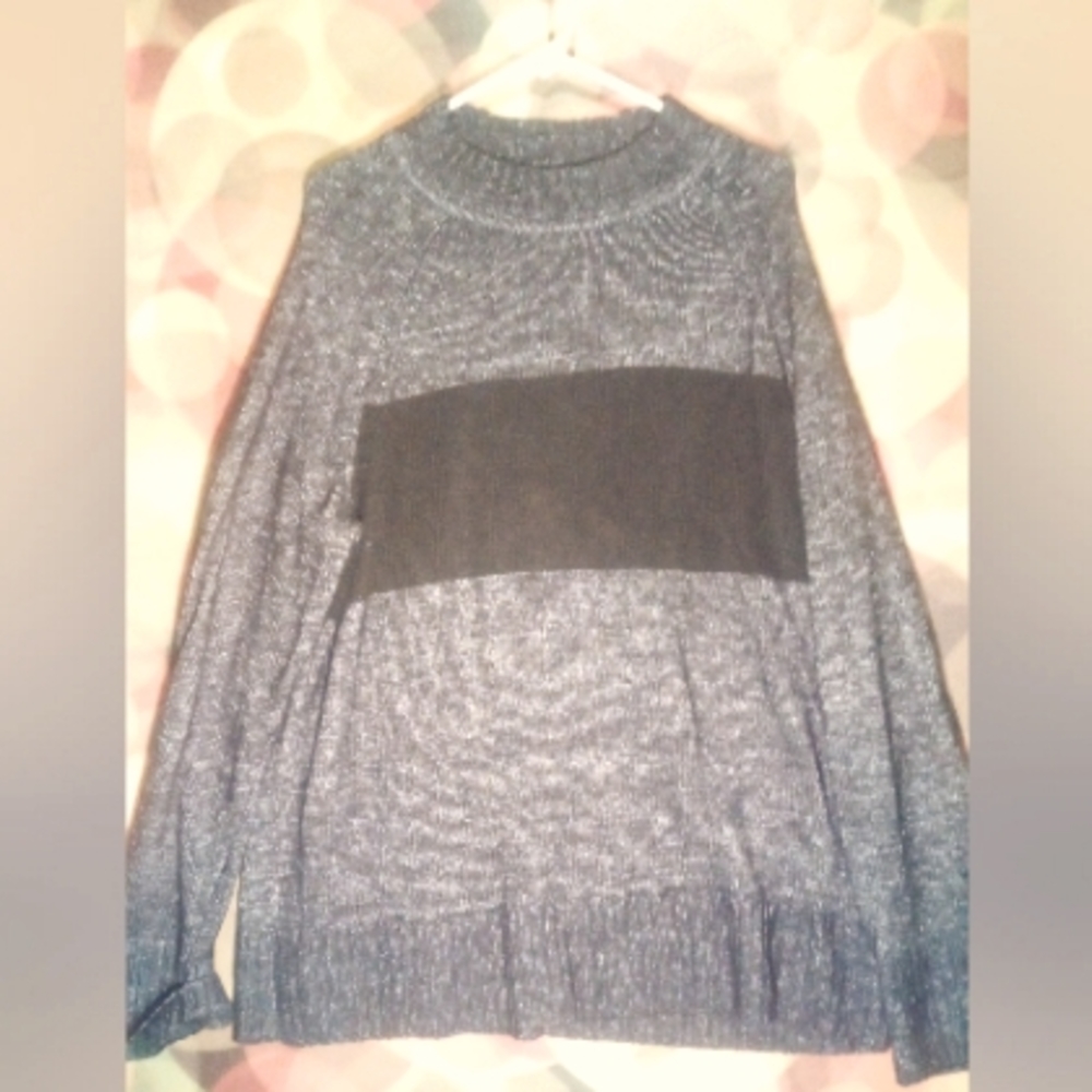 H&M mens charcoal and black wool blend sweater